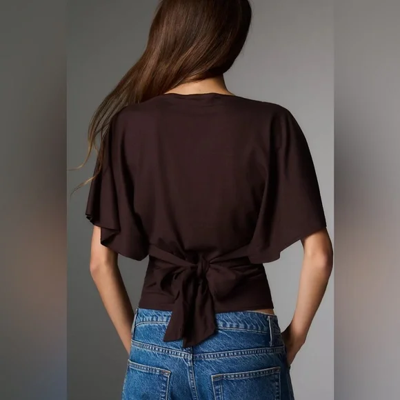 Reformation NEW Avery Knit Top in Mole Brown XL - Picture 3 of 5